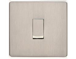 Heritage Brass Winchester Satin Nickel 13A Switched Spur, Neon and Flex  Outlet with Satin Nickel Rocker and Black Surround (W05.238.SNBK) at L4L