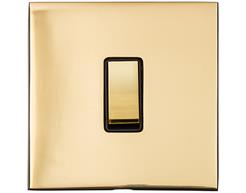 Heritage Brass Winchester Satin Nickel 13A Switched Spur, Neon and Flex  Outlet with Satin Nickel Rocker and Black Surround (W05.238.SNBK) at L4L